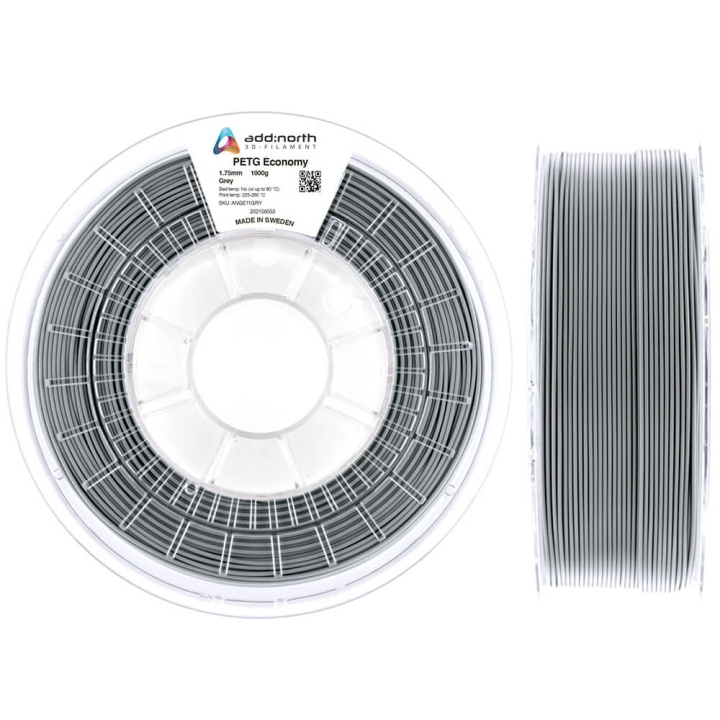 ADDNORTH PETG Economy 1.75mm 1000g Grey i gruppen DATORER & KRINGUTRUSTNING / Skrivare & Tillbehör / Skrivare / 3D-Skrivare & Tillbehör / Tillbehör hos TP E-commerce Nordic AB (C00127)