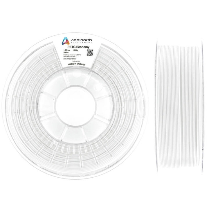 ADDNORTH PETG Economy 1.75mm 1000g White i gruppen DATORER & KRINGUTRUSTNING / Skrivare & Tillbehör / Skrivare / 3D-Skrivare & Tillbehör / Tillbehör hos TP E-commerce Nordic AB (C00128)