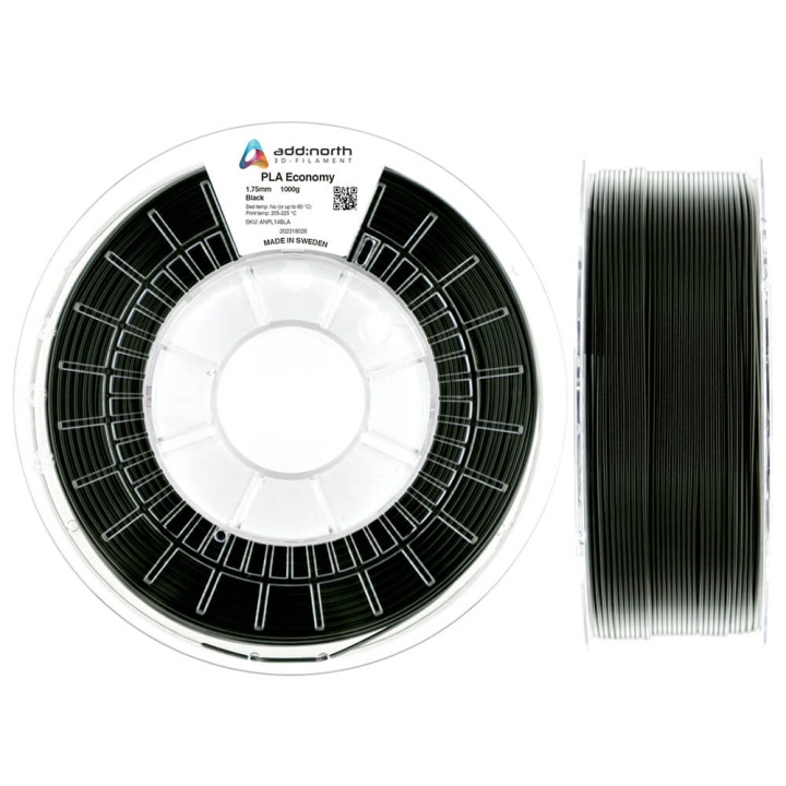 ADDNORTH PLA Economy 1.75mm 1000g Black i gruppen DATORER & KRINGUTRUSTNING / Skrivare & Tillbehör / Skrivare / 3D-Skrivare & Tillbehör / Tillbehör hos TP E-commerce Nordic AB (C00129)