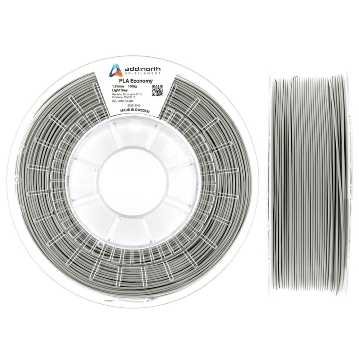 ADDNORTH PLA Economy 1.75mm 1000g Light Grey i gruppen DATORER & KRINGUTRUSTNING / Skrivare & Tillbehör / Skrivare / 3D-Skrivare & Tillbehör / Tillbehör hos TP E-commerce Nordic AB (C00130)