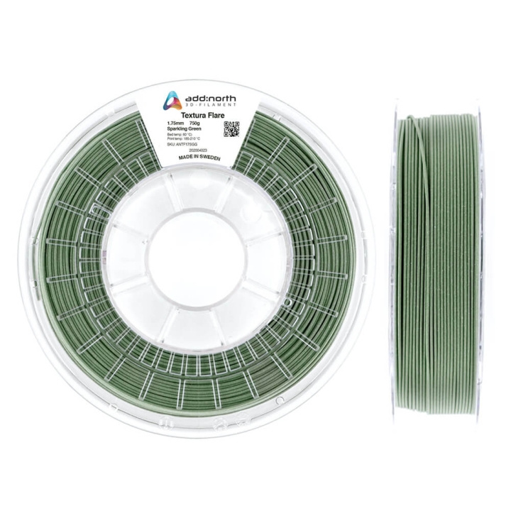 ADDNORTH Textura Flare 1.75mm 750g Sparkling Green i gruppen DATORER & KRINGUTRUSTNING / Skrivare & Tillbehör / Skrivare / 3D-Skrivare & Tillbehör / Tillbehör hos TP E-commerce Nordic AB (C00139)