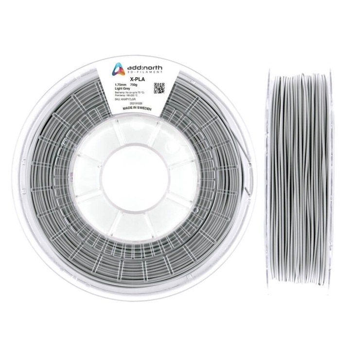 ADDNORTH X-PLA 1.75mm 750g Light Grey i gruppen DATORER & KRINGUTRUSTNING / Skrivare & Tillbehör / Skrivare / 3D-Skrivare & Tillbehör / Tillbehör hos TP E-commerce Nordic AB (C00143)