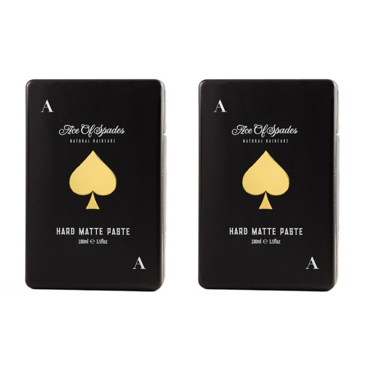 Ace 2-pack Ace of Spades Natural Haircare Hard Matte Paste 100ml i gruppen SKÖNHET & HÄLSA / Hår & Styling / Hårstylingprodukter / Hårvax hos TP E-commerce Nordic AB (C00263)