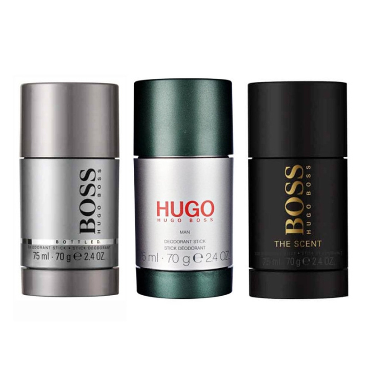 Hugo Boss 3-pack Hugo Boss Deostick (Bottled + Hugo Man + The Scent 75ml) i gruppen SKÖNHET & HÄLSA / Doft & Parfym / Deodorant / Deo för honom hos TP E-commerce Nordic AB (C00270)