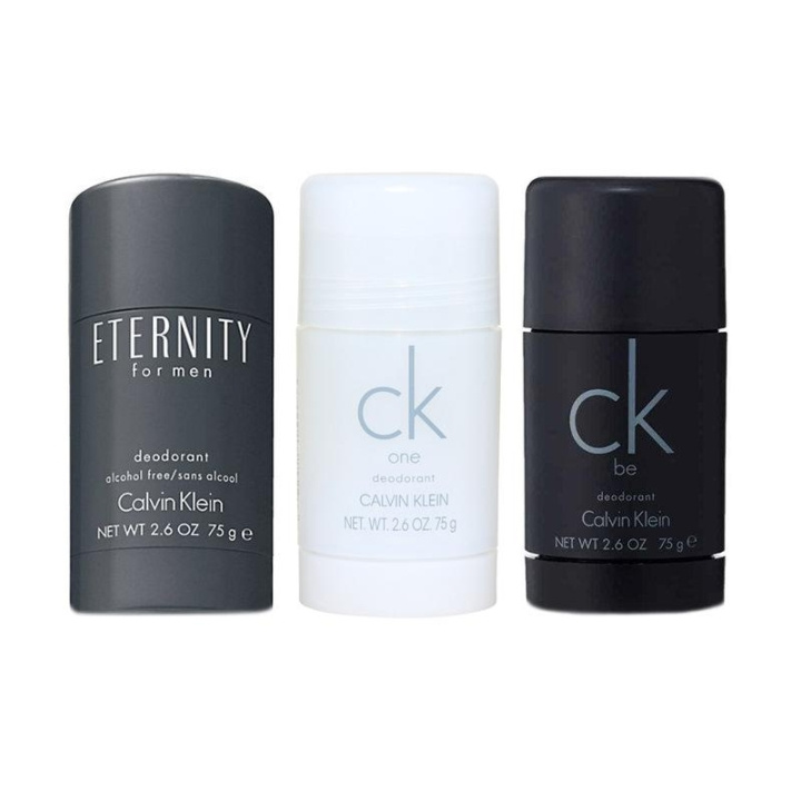 Calvin Klein 3-pack Calvin Klein Deostick (Eternity + CK One + CK Be 75ml) i gruppen SKÖNHET & HÄLSA / Doft & Parfym / Deodorant / Deo för honom hos TP E-commerce Nordic AB (C00271)