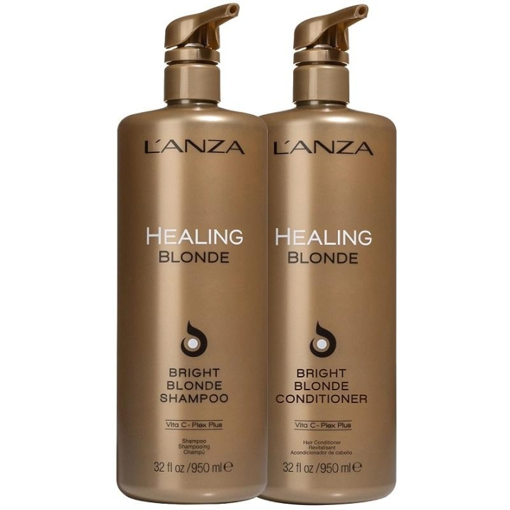 L\'anza Healing Blonde Bright Blonde Shampoo + Conditioner 1900ml i gruppen SKÖNHET & HÄLSA / Hår & Styling / Hårvårdsprodukter / Schampo hos TP E-commerce Nordic AB (C00485)