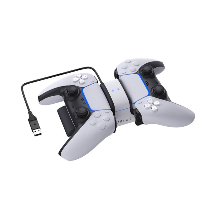 RAPTOR Laddare för Handkontroll Dual PS5 i gruppen HEMELEKTRONIK / Spelkonsoler & Tillbehör / Sony PlayStation 5 / Tillbehör hos TP E-commerce Nordic AB (C00838)