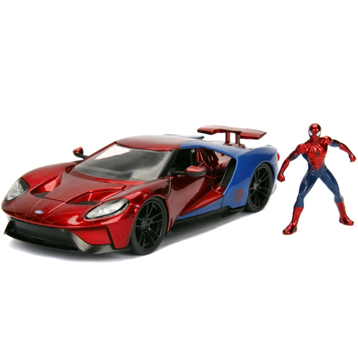 Jada Toys Marvel Spiderman 2017 Ford GT 1:24 i gruppen LEKSAKER, BARN- & BABYPRODUKTER / Leksaker / Leksaksbilar & andra fordon hos TP E-commerce Nordic AB (C00873)