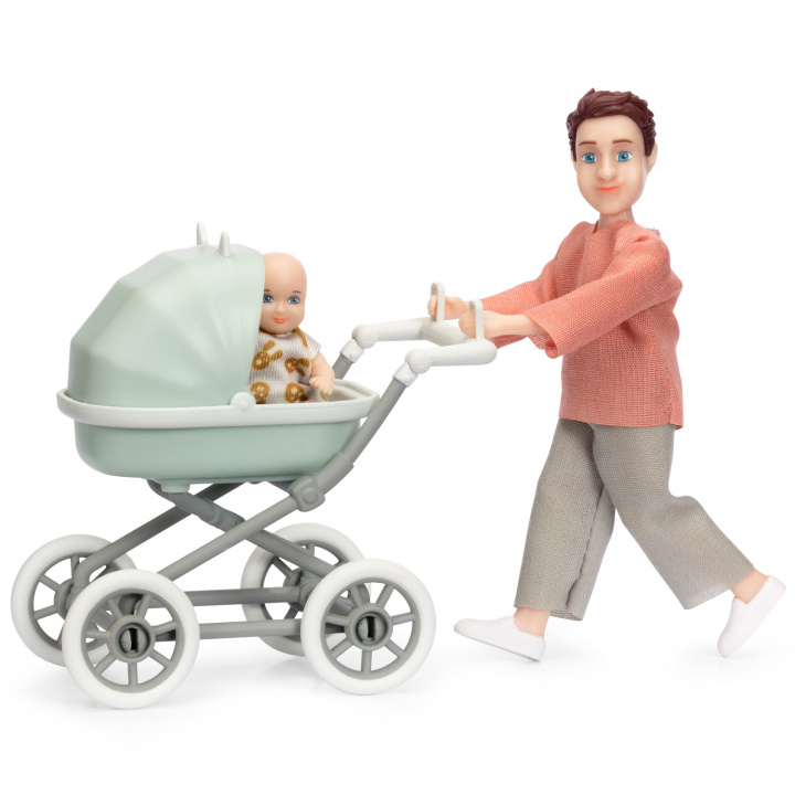 Lundby Docka med bebis & vagn i gruppen LEKSAKER, BARN- & BABYPRODUKTER / Leksaker / Dockor & Tillbehör hos TP E-commerce Nordic AB (C00902)