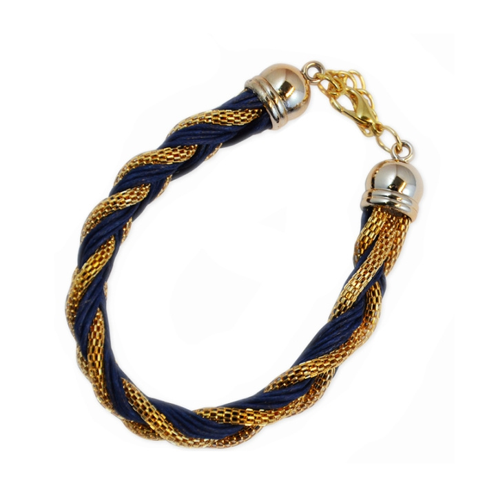 Armband Braided Gold Blue i gruppen SPORT, FRITID & HOBBY / Accessoarer / Övriga accessoarer hos TP E-commerce Nordic AB (C01920)