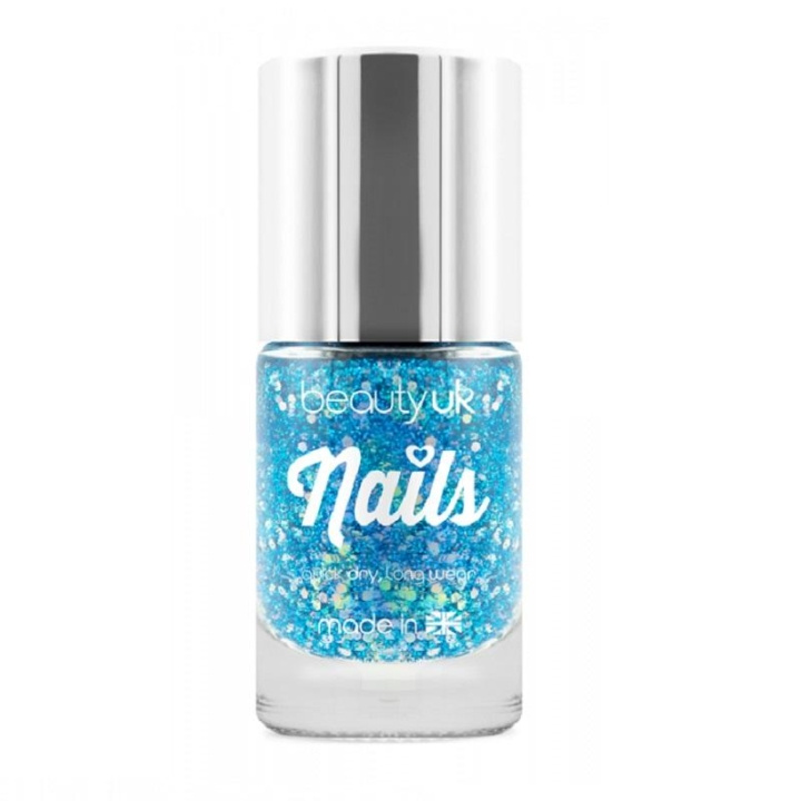 BeautyUK Beauty UK Glitter Nail Polish - Supernova Blue i gruppen SKÖNHET & HÄLSA / Manikyr/Pedikyr / Nagellack hos TP E-commerce Nordic AB (C02006)