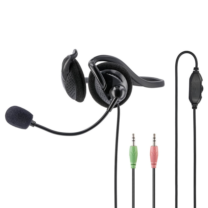 Hama PC Office Headset NHS-P100 Stereo Nackband Svart i gruppen DATORER & KRINGUTRUSTNING / Datortillbehör / Headset hos TP E-commerce Nordic AB (C02184)