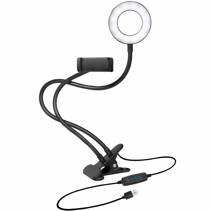 LogiLink Ring light för smartphone Ø8,5 cm med klämma i gruppen HEMELEKTRONIK / Foto & Video / Fotoutrustning / Ring light & Fotobelysning hos TP E-commerce Nordic AB (C02664)