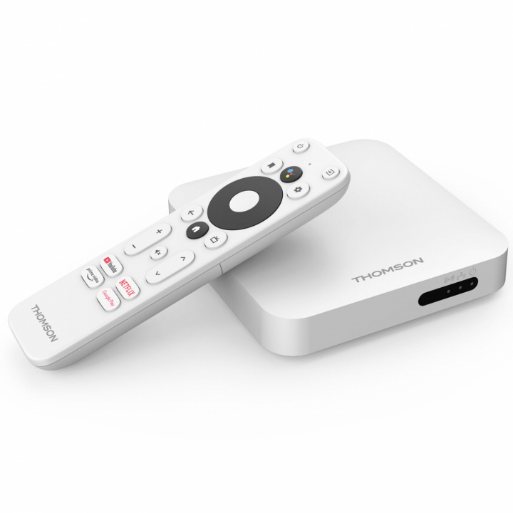 Thomson Android 4K TV-box Chromecast Vit i gruppen HEMELEKTRONIK / Ljud & Bild / TV & Tillbehör / Mediaspelare & Smart TV-boxar hos TP E-commerce Nordic AB (C02824)