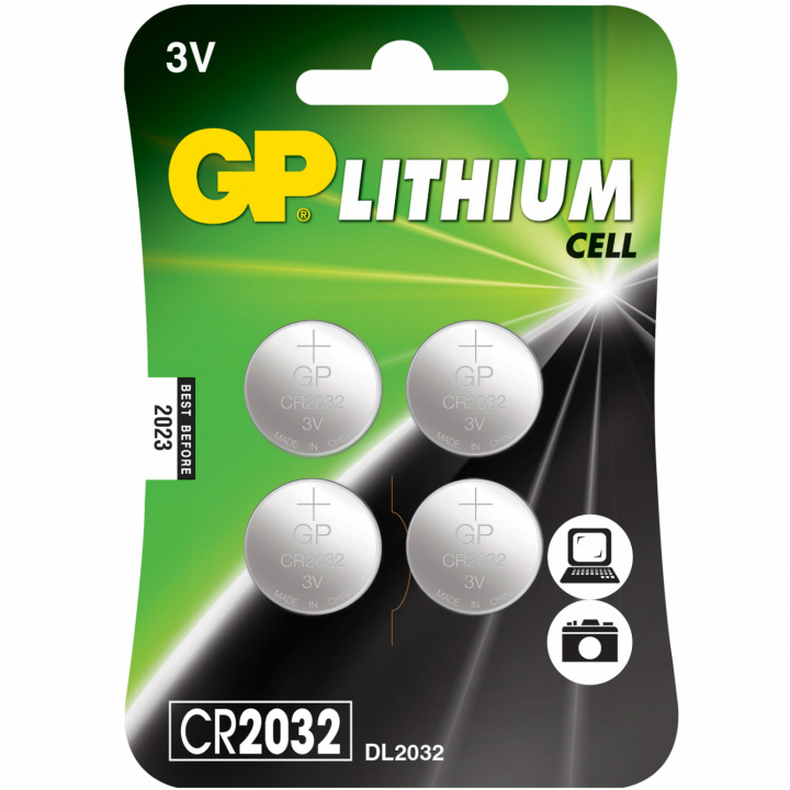 GP CR2032 3V Knappcell 4-pack i gruppen HEMELEKTRONIK / Batterier & Laddare / Batterier / Knappcell hos TP E-commerce Nordic AB (C02828)