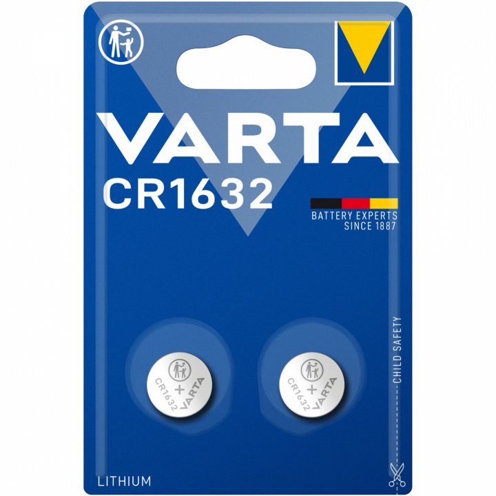 Varta CR1632 3V Lithium Knappcellsbatteri 2-pack i gruppen HEMELEKTRONIK / Batterier & Laddare / Batterier / Knappcell hos TP E-commerce Nordic AB (C02845)