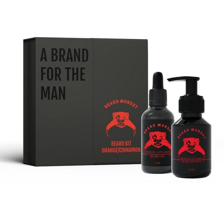 Beard Monkey Giftset Beard Monkey Beard Kit Orange/Cinnamon 2023 i gruppen SKÖNHET & HÄLSA / Hår & Styling / Skäggvård / Skäggolja hos TP E-commerce Nordic AB (C03037)