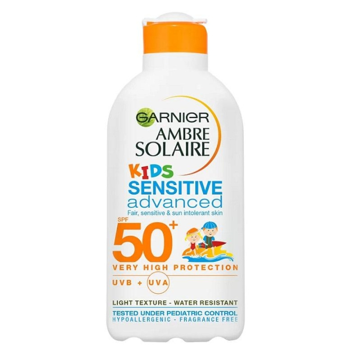 Garnier Ambre Solaire Kids Sensitive Advanced High Protection Lotion SPF50 200ml i gruppen SKÖNHET & HÄLSA / Hudvård / Solskydd & Tanning / Solskydd hos TP E-commerce Nordic AB (C03092)