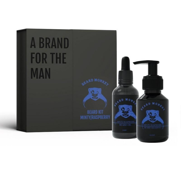 Beard Monkey Giftset Beard Monkey Beard Kit Minty/Raspberry 2023 i gruppen SKÖNHET & HÄLSA / Hår & Styling / Skäggvård / Skäggolja hos TP E-commerce Nordic AB (C03125)