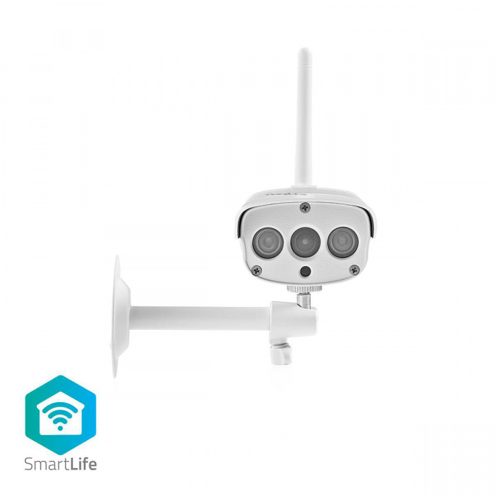 Nedis SmartLife Utomhus Kamera | Wi-Fi | Full HD 1080p | IP67 | microSD (ingår inte) / Molnlagring (tillval) | 12 V DC | Med rörelsesensor | Nattsikt | Vit i gruppen HEM, HUSHÅLL & TRÄDGÅRD / Larm & Säkerhet / Övervakningskameror / Digitalt (Nätverk) / Utomhuskameror hos TP E-commerce Nordic AB (C03288)