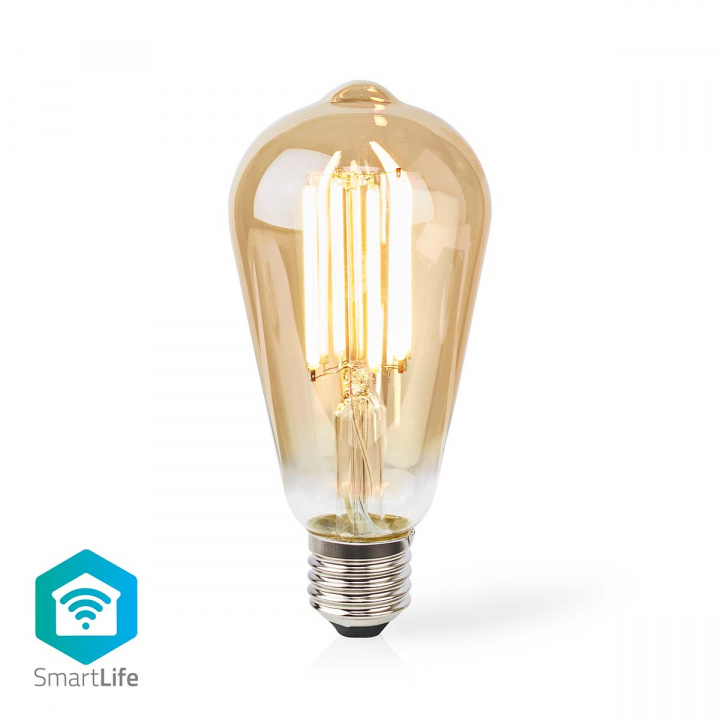 Nedis SmartLife LED vintage lampa | Wi-Fi | E27 | 806 lm | 7 W | Varm Vit | 1800 - 3000 K | Glas | Android™ / IOS | ST64 | 1 st i gruppen HEM, HUSHÅLL & TRÄDGÅRD / Smarta hem / Smart belysning hos TP E-commerce Nordic AB (C03300)