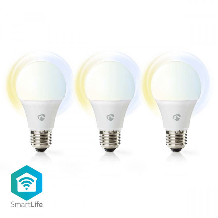 Nedis SmartLife LED-Lampor | Wi-Fi | E27 | 806 lm | 9 W | Varm till cool vit | 2700 - 6500 K | Android™ / IOS | Glödlampa | 3 st i gruppen HEM, HUSHÅLL & TRÄDGÅRD / Smarta hem / Smart belysning hos TP E-commerce Nordic AB (C03303)