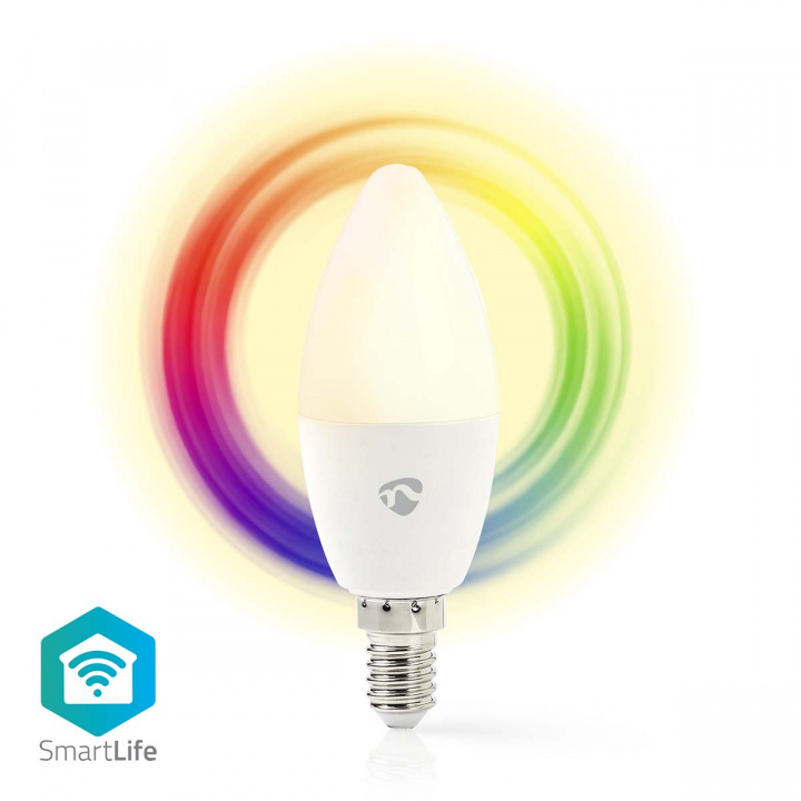 Nedis SmartLife Full Färg Glödlampa | Wi-Fi | E14 | 470 lm | 4.9 W | RGB / Varm till cool vit | 2700 - 6500 K | Android™ / IOS | Ljus | 1 st i gruppen HEM, HUSHÅLL & TRÄDGÅRD / Smarta hem / Smart belysning hos TP E-commerce Nordic AB (C03309)