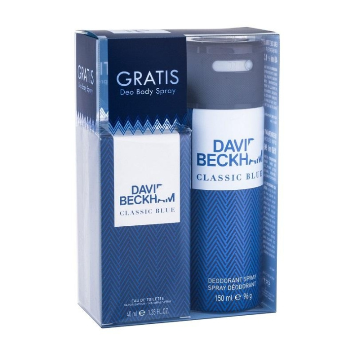 Giftset David Beckham Classic Blue Edt 40ml + Deo Spray 150ml i gruppen SKÖNHET & HÄLSA / Doft & Parfym / Parfym / Parfym för honom hos TP E-commerce Nordic AB (C03396)