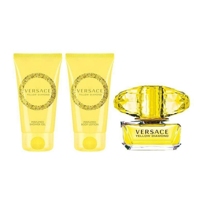 Giftset Versace Yellow Diamond Edt 50ml + Body Lotion 50ml + Shower Gel 50ml i gruppen SKÖNHET & HÄLSA / Doft & Parfym / Parfym / Parfym för henne hos TP E-commerce Nordic AB (C03678)