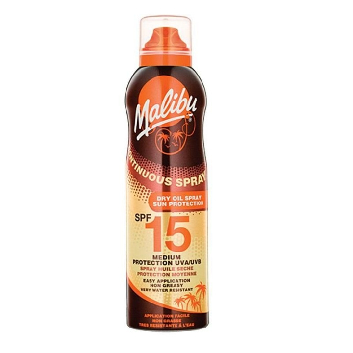 Malibu Continuous Dry Oil Spray, Solskyddsfaktor SPF15 175ml i gruppen SKÖNHET & HÄLSA / Hudvård / Solskydd & Tanning / Solskydd hos TP E-commerce Nordic AB (C03710)