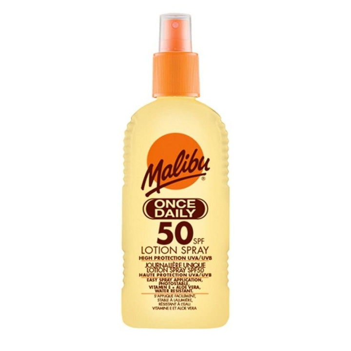 Malibu Once Daily Lotion Spray, Solkräm SPF50 200ml i gruppen SKÖNHET & HÄLSA / Hudvård / Solskydd & Tanning / Solskydd hos TP E-commerce Nordic AB (C03790)