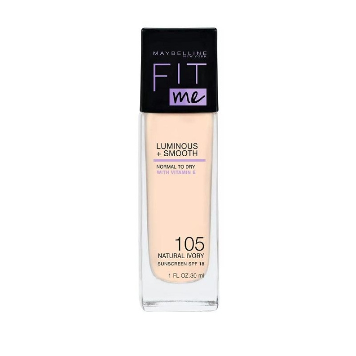 Maybelline Fit Me Luminous + Smooth Foundation - 105 Natural Ivory i gruppen SKÖNHET & HÄLSA / Makeup / Basmakeup / Foundation hos TP E-commerce Nordic AB (C03794)