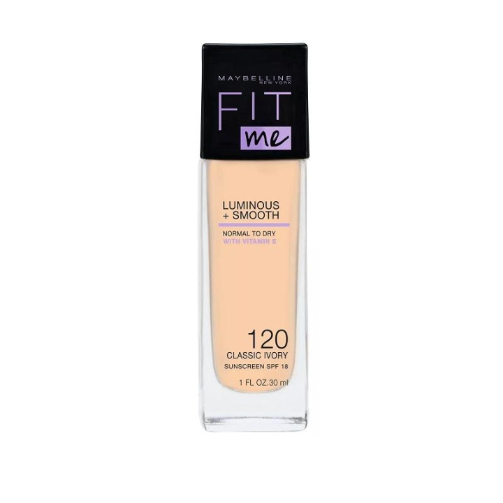 Maybelline Fit Me Luminous + Smooth Foundation - 120 Classic Ivory i gruppen SKÖNHET & HÄLSA / Makeup / Basmakeup / Foundation hos TP E-commerce Nordic AB (C03797)