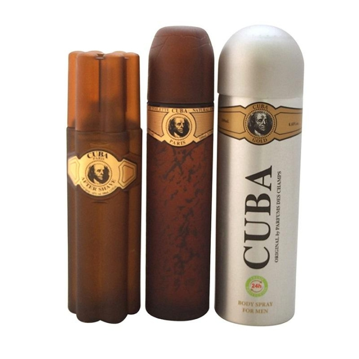 Cuba Paris Giftset Cuba Gold Edt 100ml + After shave 100ml + Body Spray 200ml i gruppen SKÖNHET & HÄLSA / Doft & Parfym / Parfym / Parfym för honom hos TP E-commerce Nordic AB (C03833)