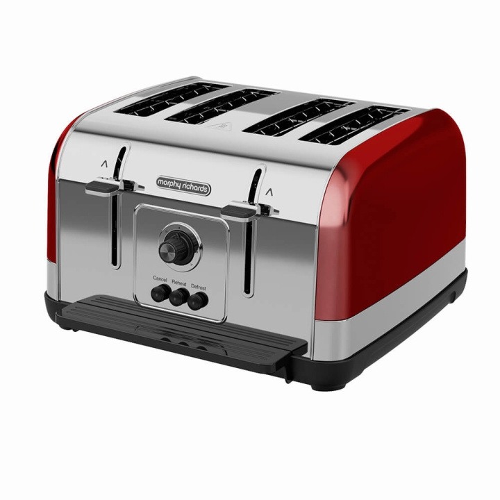 Morphy Richards Brödrost Venture 4Slice Röd i gruppen HEM, HUSHÅLL & TRÄDGÅRD / Hushållsmaskiner / Brödrostar & Bordsgrillar / Brödrostar hos TP E-commerce Nordic AB (C03900)