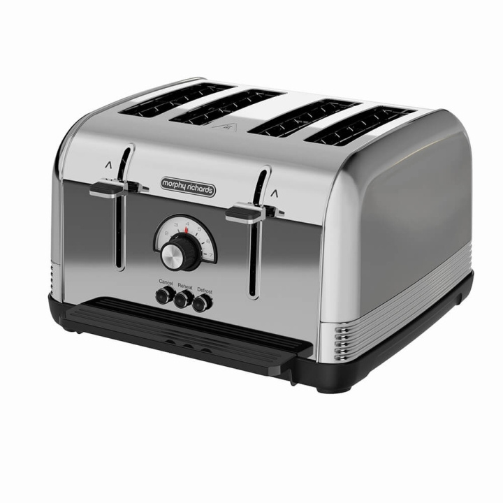 Morphy Richards Brödrost Venture Retro 4Slice Polerad i gruppen HEM, HUSHÅLL & TRÄDGÅRD / Hushållsmaskiner / Brödrostar & Bordsgrillar / Brödrostar hos TP E-commerce Nordic AB (C03904)