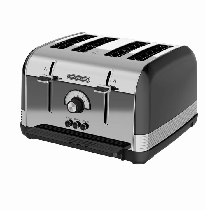 Morphy Richards Brödrost Venture Retro 4Slice Svart i gruppen HEM, HUSHÅLL & TRÄDGÅRD / Hushållsmaskiner / Brödrostar & Bordsgrillar / Brödrostar hos TP E-commerce Nordic AB (C03905)