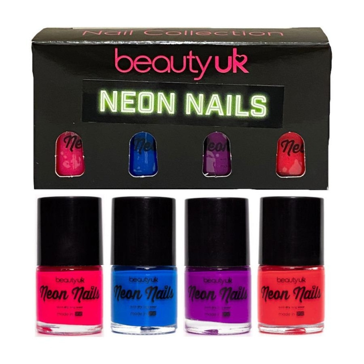 BeautyUK Beauty UK Neon Nail Polish Set 2 4x9ml i gruppen SKÖNHET & HÄLSA / Manikyr/Pedikyr / Nagellack hos TP E-commerce Nordic AB (C04140)