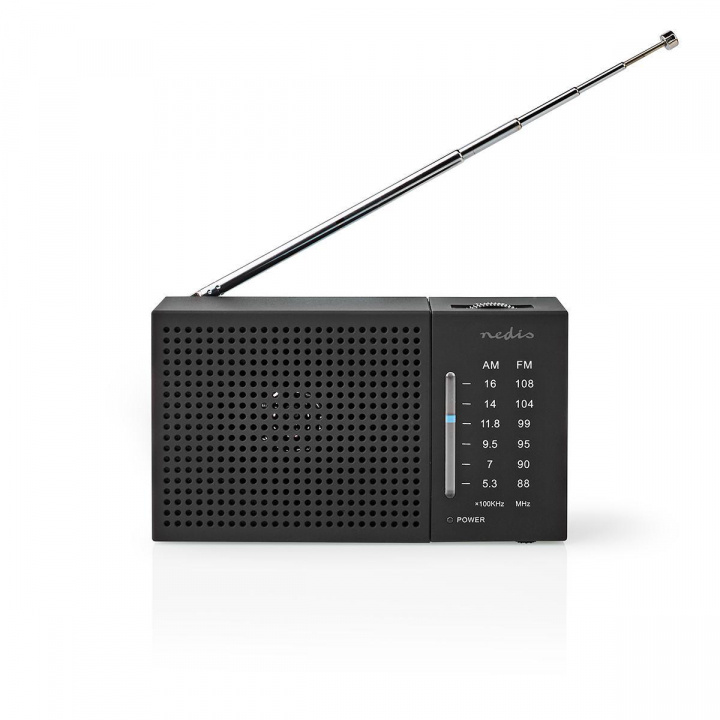 Nedis FM-radio Portabel design AM / FM Batteridriven Analog 1.5 W Svart Vit Skärm Hörlursuttag IP20 Svart | HEMELEKTRONIK - Ljud & Bild - Hemmabio, HiFi & Bärbart - Radio & Väckarklockor - Radio | GameStuff