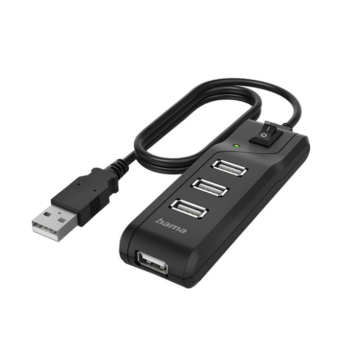 Hama Hub USB-A 2.0 Switch 4x Portar 480 Mbit/s Svart i gruppen DATORER & KRINGUTRUSTNING / Datortillbehör / USB-hubbar hos TP E-commerce Nordic AB (C04469)