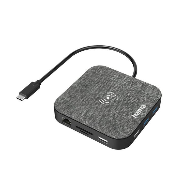 Hama USB-C Hubb Multiport Qi-laddning 12 portar i gruppen DATORER & KRINGUTRUSTNING / Datortillbehör / USB-hubbar hos TP E-commerce Nordic AB (C04470)