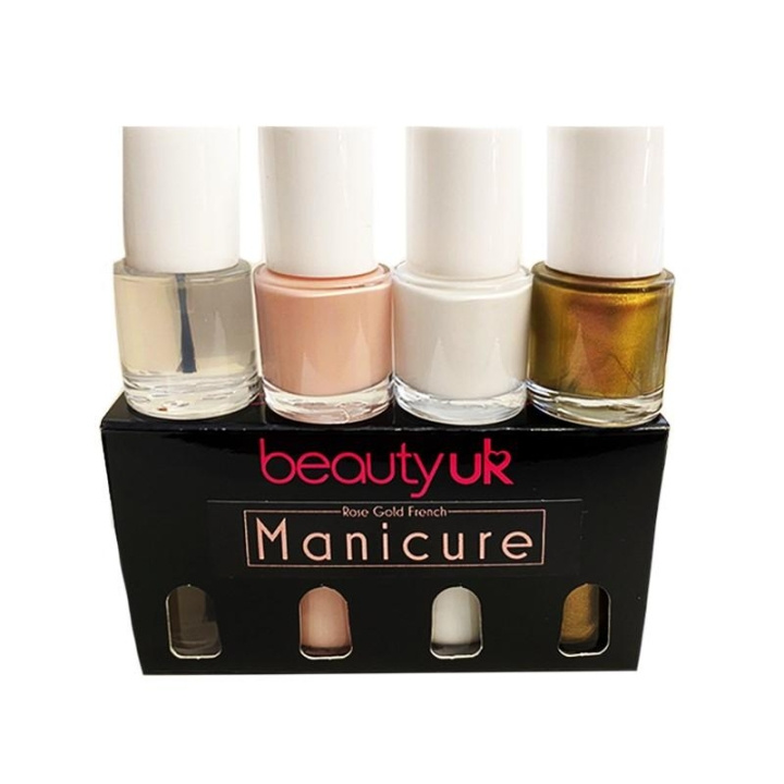BeautyUK Beauty UK Rose Gold French Manicure Set 4x9ml i gruppen SKÖNHET & HÄLSA / Manikyr/Pedikyr / Nagellack hos TP E-commerce Nordic AB (C04549)