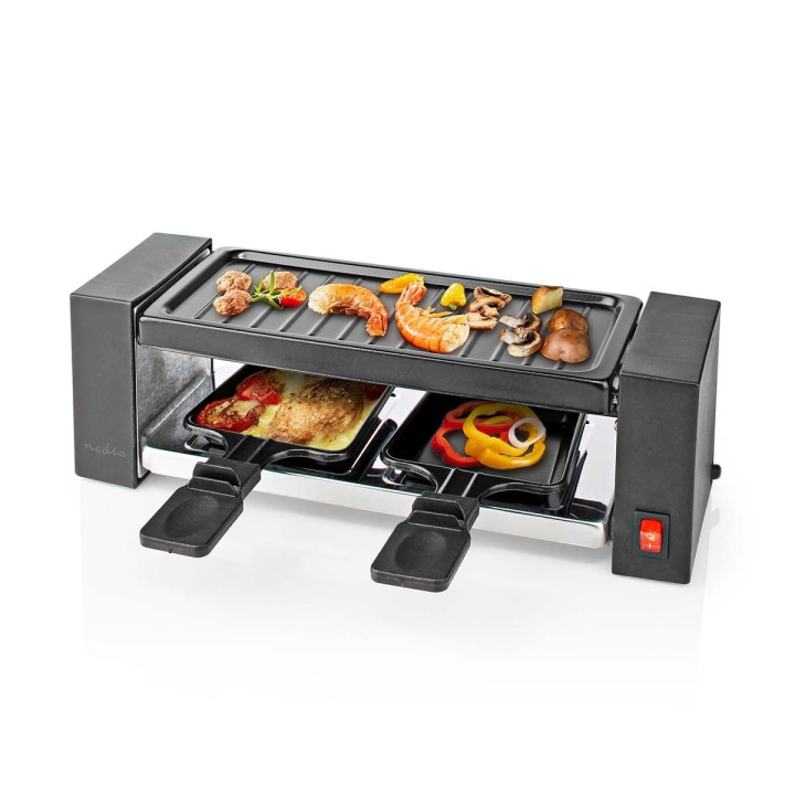 Nedis Gourmet / Raclette | Grill | 2 Personer | Spatel | Non-stick beläggning | Rektangel i gruppen HEM, HUSHÅLL & TRÄDGÅRD / Hushållsmaskiner / Brödrostar & Bordsgrillar / Bordsgrillar & Raclette hos TP E-commerce Nordic AB (C04614)