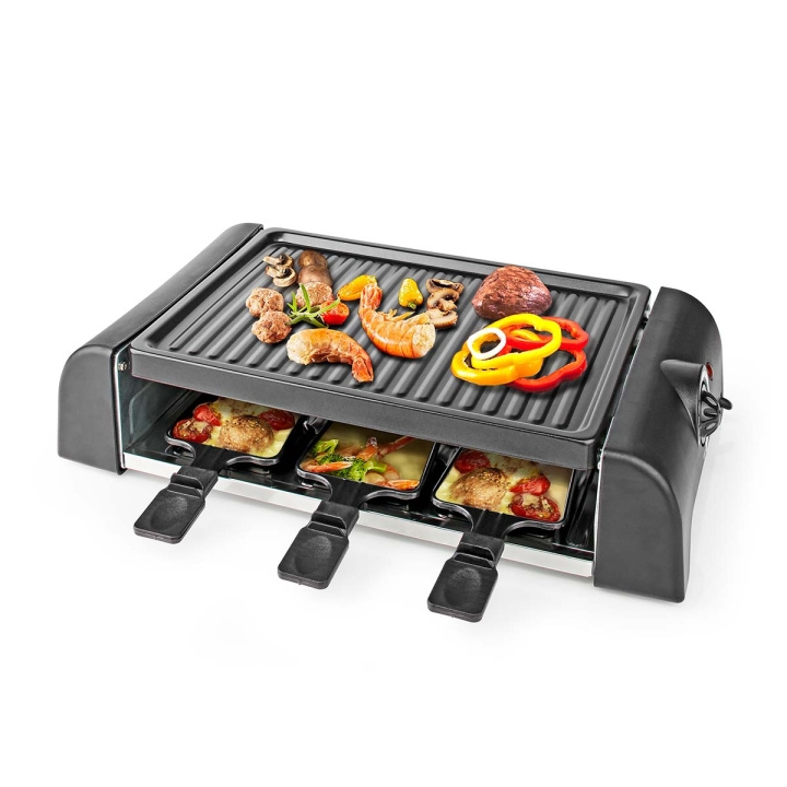 Nedis Gourmet / Raclette | Grill | 6 Personer | Spatel | Temperaturinställning | Non-stick beläggning | Rektangel i gruppen HEM, HUSHÅLL & TRÄDGÅRD / Hushållsmaskiner / Brödrostar & Bordsgrillar / Bordsgrillar & Raclette hos TP E-commerce Nordic AB (C04615)