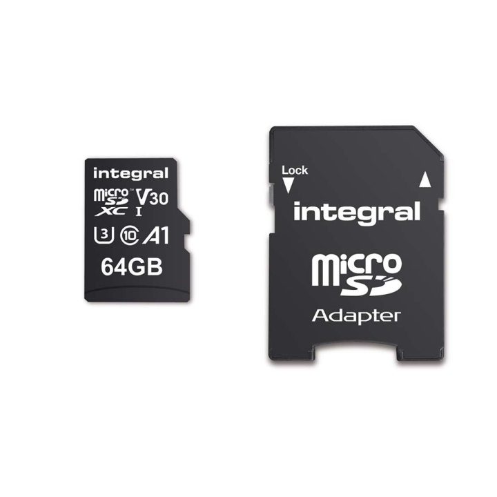INTEGRAL 64 GB höghastighets microSDHC/XC V30 UHS-I U3 minneskort i gruppen HEMELEKTRONIK / Lagringsmedia / Minneskort / Micro SD/HC/XC hos TP E-commerce Nordic AB (C04785)