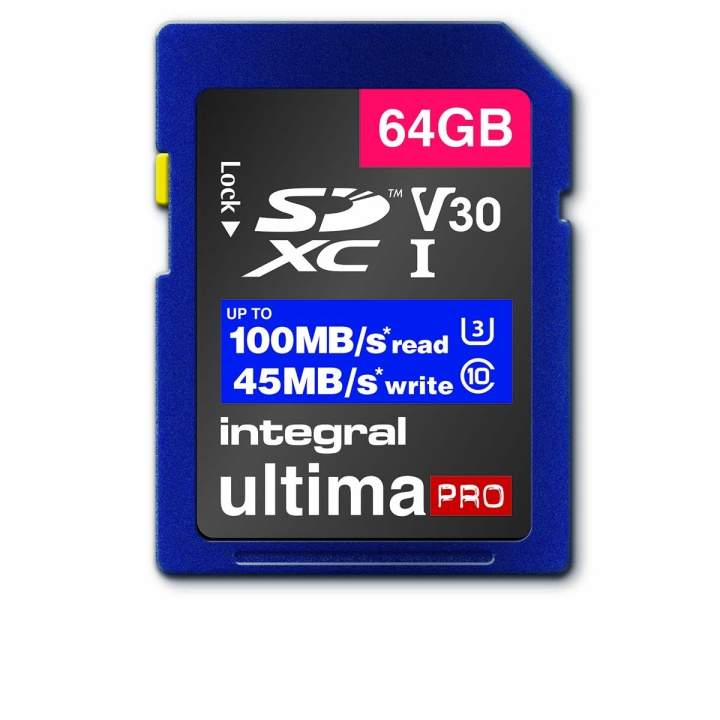 INTEGRAL High Speed SDHC/XC V30 UHS-I U3 64GB SD-minneskort i gruppen HEMELEKTRONIK / Lagringsmedia / Minneskort / SD/SDHC/SDXC hos TP E-commerce Nordic AB (C04789)