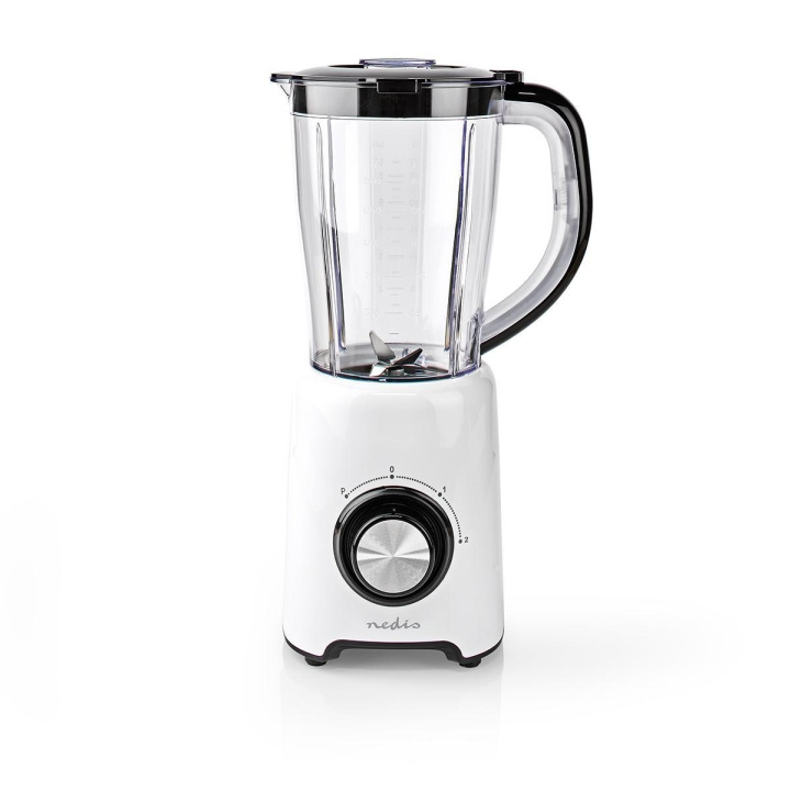 Nedis Blender | 800 W | 1.5 l | Plast | 2 hastighetsinställning | Svart / Vit i gruppen HEM, HUSHÅLL & TRÄDGÅRD / Hushållsmaskiner / Matberedare & Köksassistenter / Mixer & Blender hos TP E-commerce Nordic AB (C04808)