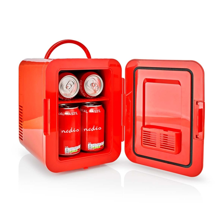 Nedis Portabelt mini kylskåp | 4 l | 12 V DC / 100 - 240 V AC | Röd i gruppen HEM, HUSHÅLL & TRÄDGÅRD / Hushållsmaskiner / Övriga hushållsapparater hos TP E-commerce Nordic AB (C04828)
