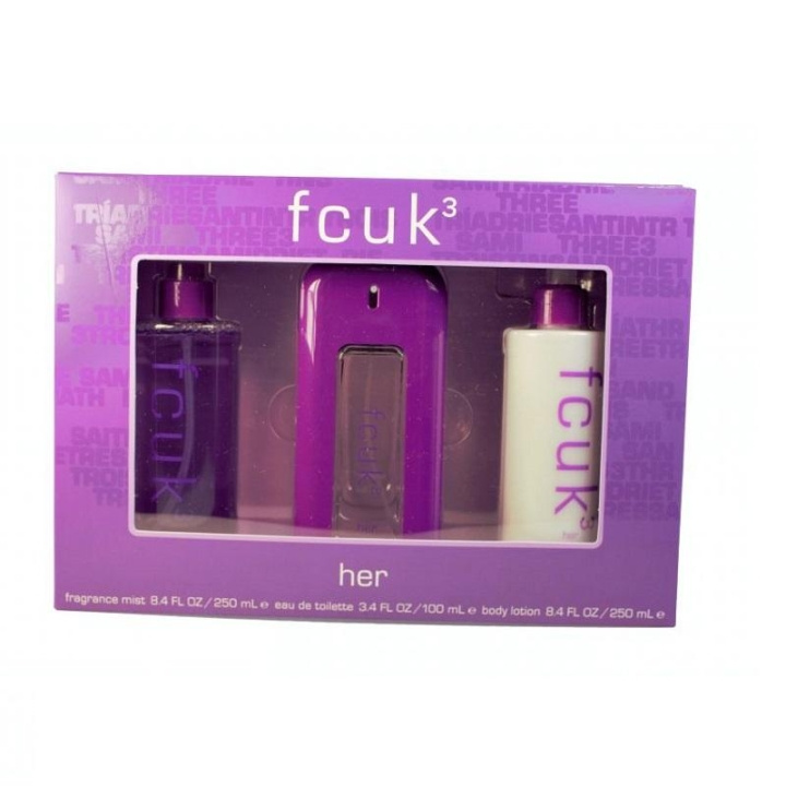 FCUK 3 Her Edt 100ml + Fragrance Mist 250ml + Body Lotion 250ml i gruppen SKÖNHET & HÄLSA / Presentkit / Presentkit För Henne hos TP E-commerce Nordic AB (C04910)