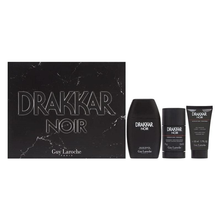 Giftset Guy Laroche Drakkar Noir Edt 100ml + Shower Gel 50ml + Deostick 75ml i gruppen SKÖNHET & HÄLSA / Presentkit / Presentkit För Honom hos TP E-commerce Nordic AB (C04911)